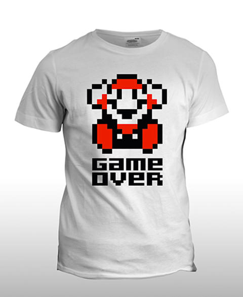T-shirt Mario Pixel : Game Over