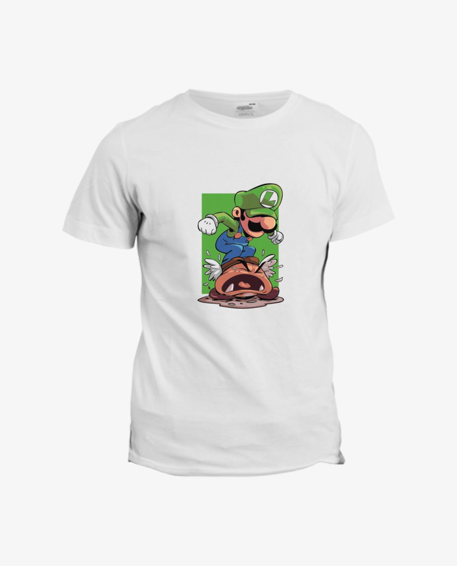 T-shirt Mario : Luigi adore écraser des Goomba