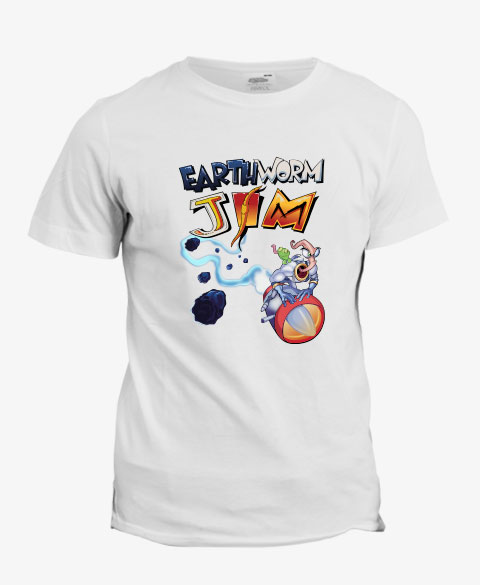 T-shirt Earthworm Jim : Jim, le lombric intelligent
