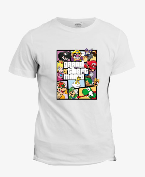 T-shirt Mario : Grand Theft Mario