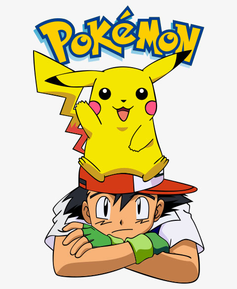 T-shirt Pokémon : Pikachu et Sacha