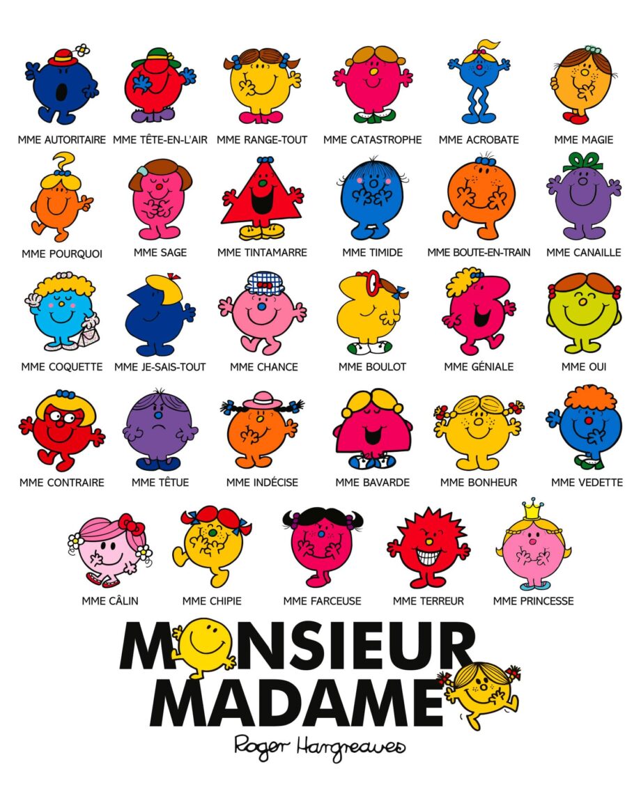 Mug Monsieur Madame - Mug Mr Mme - liste des personnages
