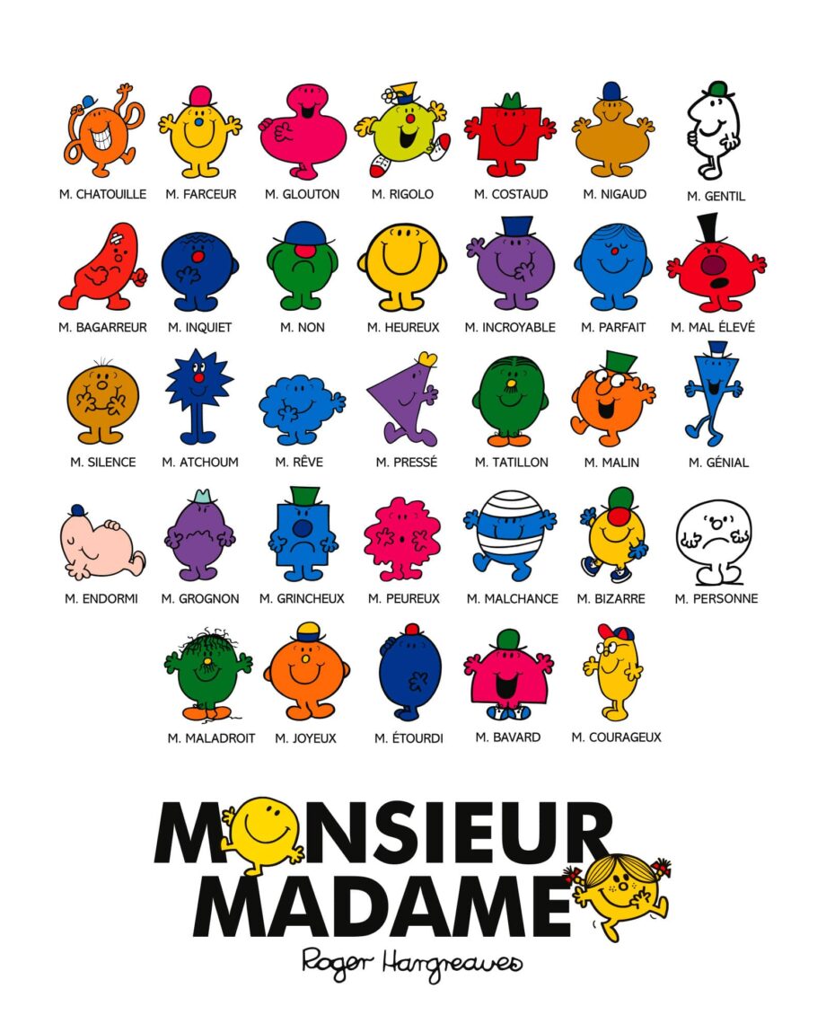 Mug Monsieur Madame - Mug Mr Mme - liste des personnages